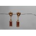 Handmade 18 Kt Yellow Gold Earrings with Real Red Garnet Gemstones